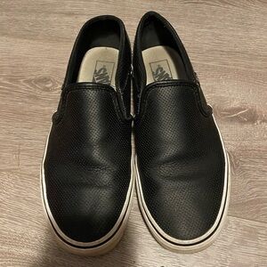 Vans perforated leather slip on shoe